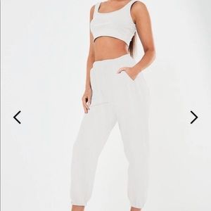 Missguided White Joggers